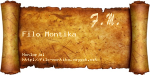 Filo Montika névjegykártya